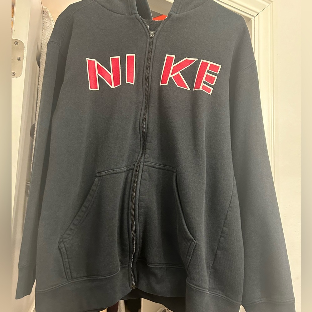 Vintage Black and Red Nike Zip-Up Jacket